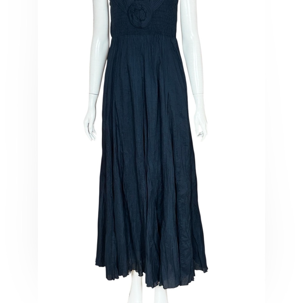 SOFT SURROUNDINGS 100% Cotton Elegant Bohemian Black Maxi Dress Size Small G#25 - Picture 8 of 14